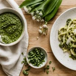 Ail des ours en cuisine : pesto vert et pâtes aux feuilles fraîches
