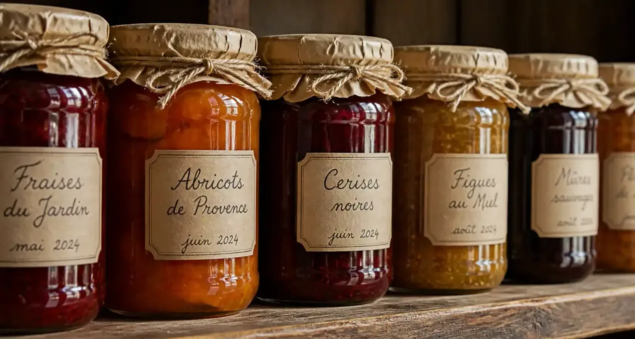 Confitures maison en bocaux