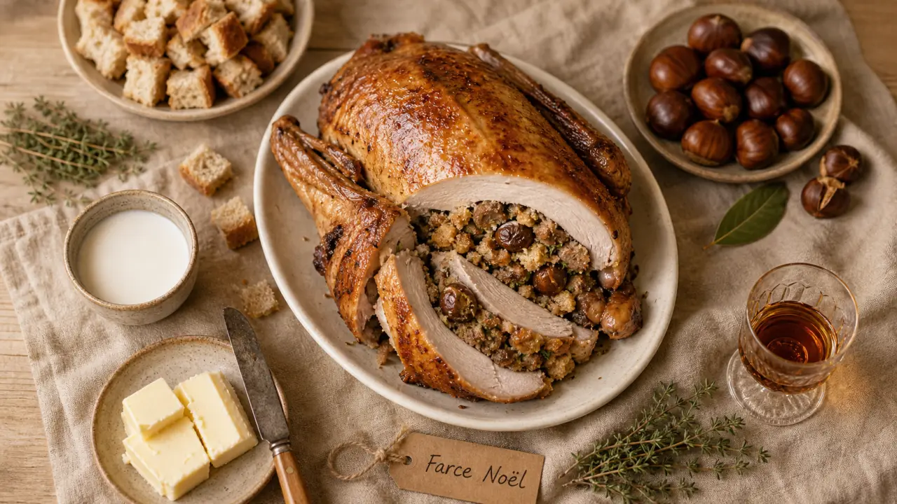 Farce noel pour volaille aux marrons et cognac