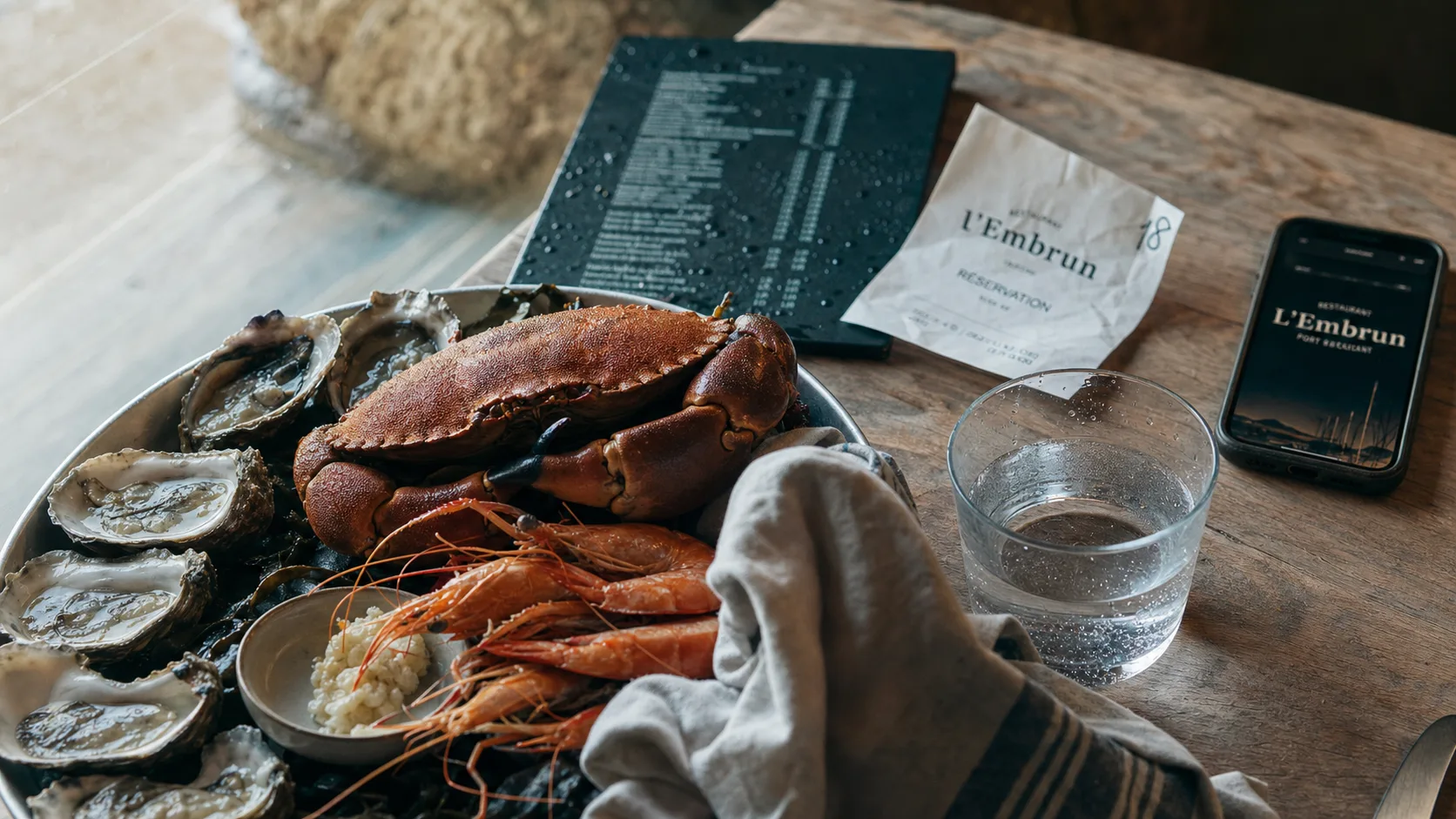 Les embruns restaurant : fruits de mer à Brest, huîtres et crevettes