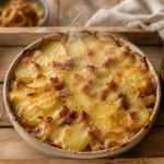Quel vin avec tartiflette : verre de blanc sec et tartiflette gratinée