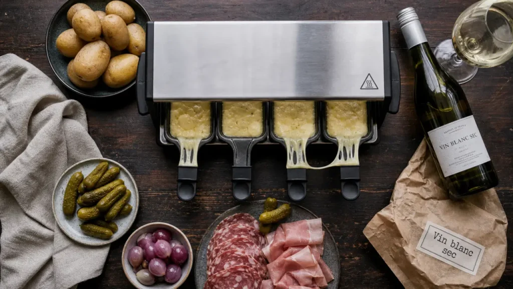 Quel vin pour raclette ? Le blanc sec en priorité, le rouge léger si la charcuterie domine