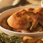 Recette de pintade au four 180°C, pintade rôtie dorée au jus