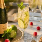 Soupe champenoise recette au Cointreau, champagne très frais, citron vert et glaçons