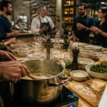 Cours de cuisine Lorient : atelier risotto avec chef et participants