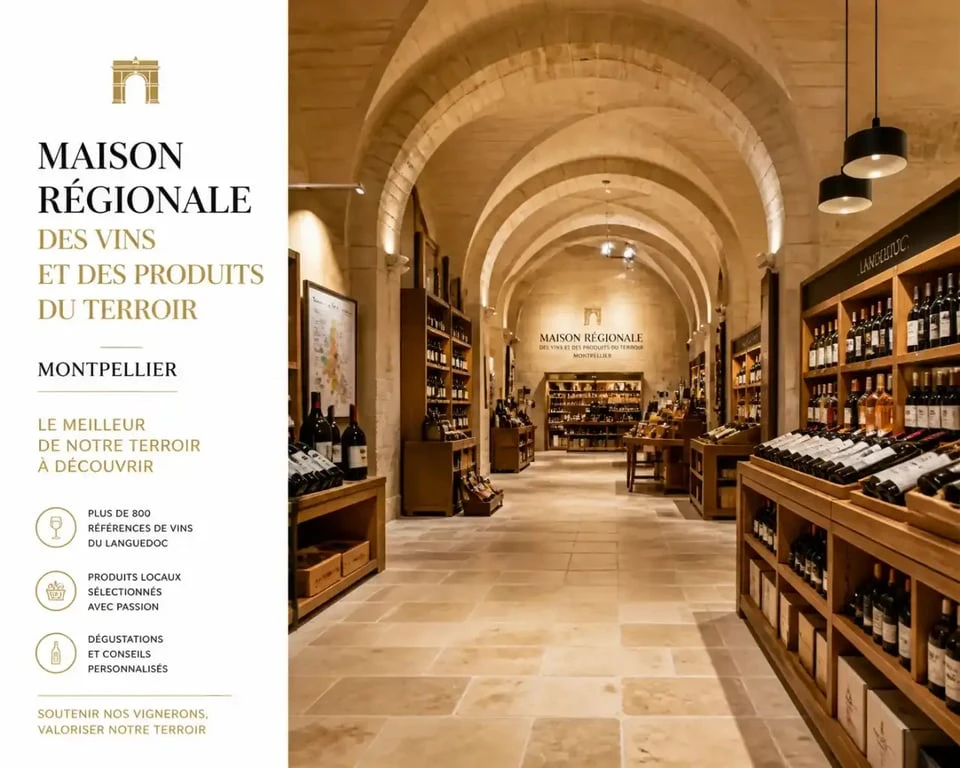 Intérieur de la Maison Régionale des Vins et des Produits du Terroir à Montpellier