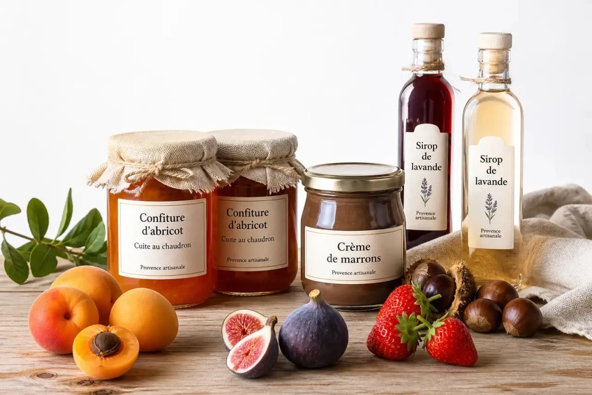 Provence Gourmande produits du terroir avec confitures, crème de marrons et sirops de Provence