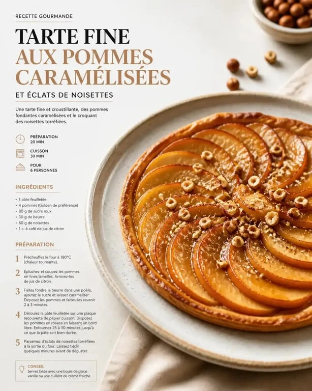 Tarte fine aux pommes pour un cours de cuisine à La Roche-sur-Yon