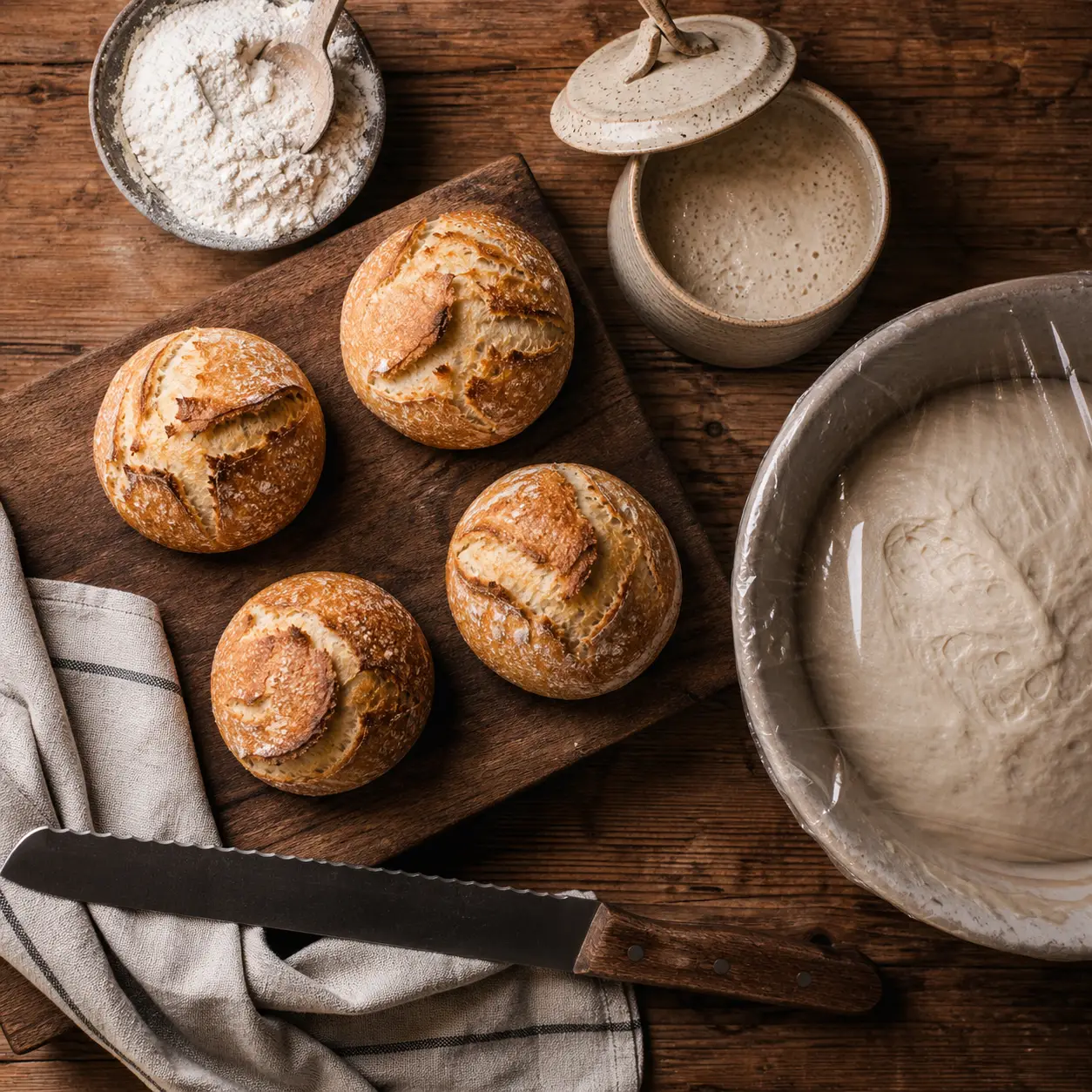 Pain artisanal au levain : croûte craquante et dorée