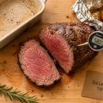 Temps de cuisson rosbeef au four chaleur tournante, thermomètre et rosbeef rôti saignant