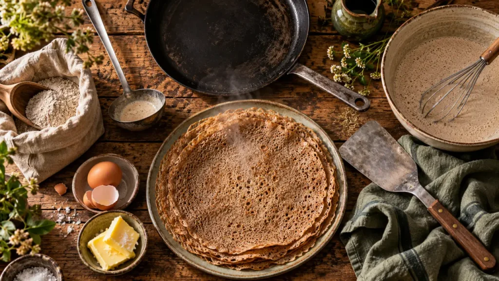 Galette bretonne : une pâte au sarrasin fine, souple et facile à retourner