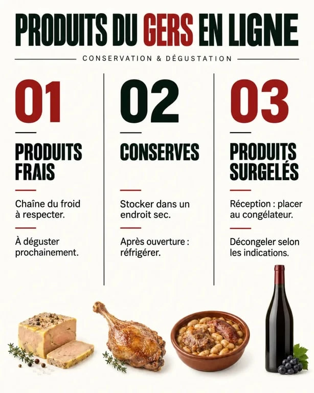 Produits du Gers en ligne : comparaison entre produits frais, conserves et surgelés