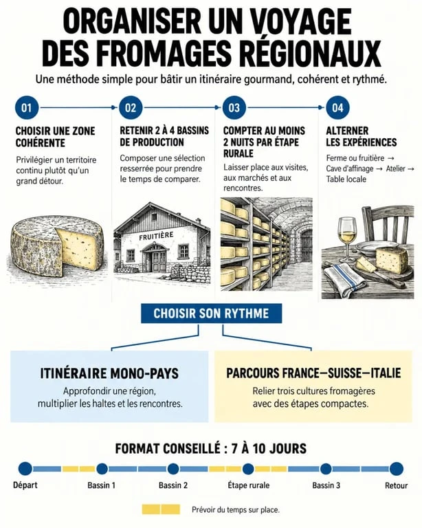 Organiser un voyage gastronomique à la découverte des fromages régionaux européens en 7 à 10 jours