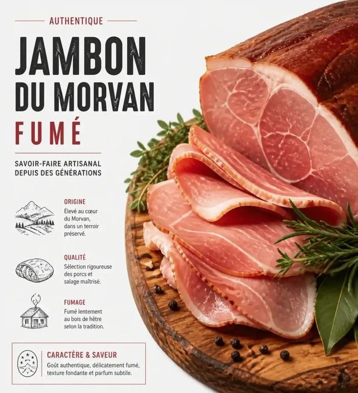 Jambon du Morvan, produit emblématique de la gastronomie du Morvan
