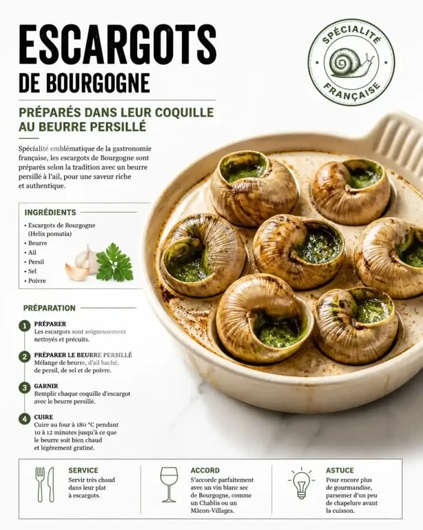 Escargots de Bourgogne, spécialité incontournable de la gastronomie du Morvan