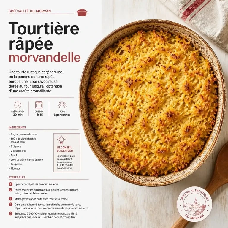 Tourtière râpée, spécialité traditionnelle de la gastronomie du Morvan
