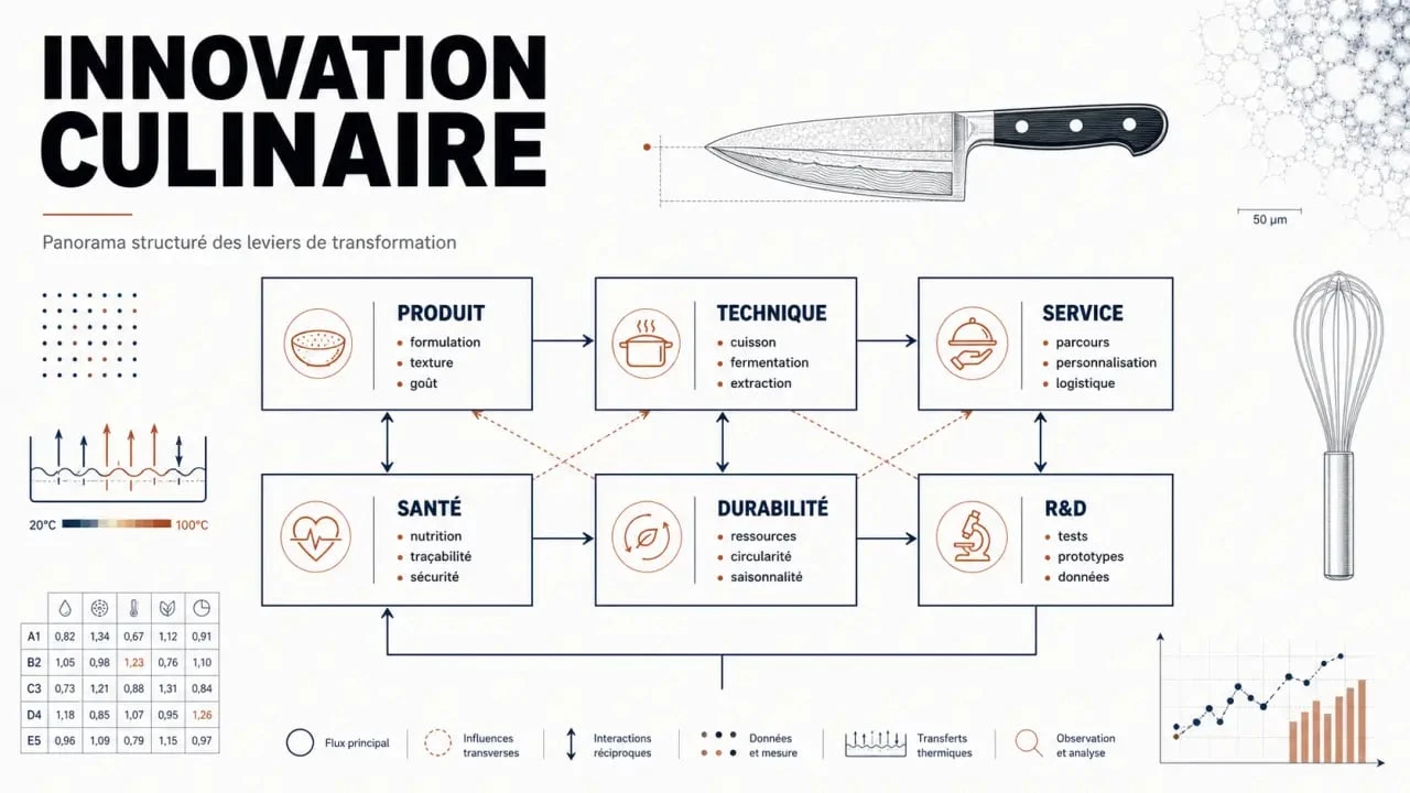 Innovation culinaire : panorama des formes produit, technique, service, santé et durabilité