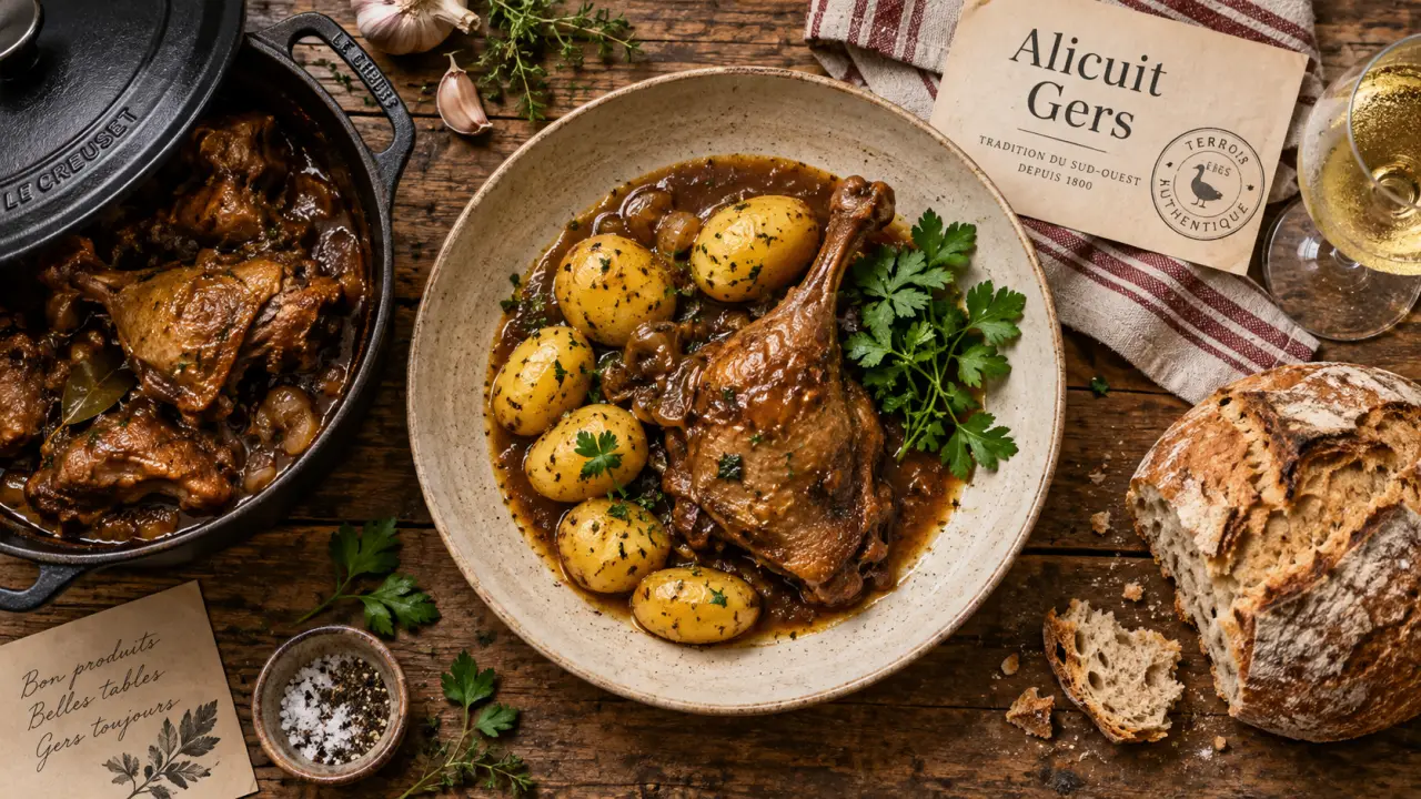 Gastronomie Gers : alicuit de canard, vin blanc et marché gascon