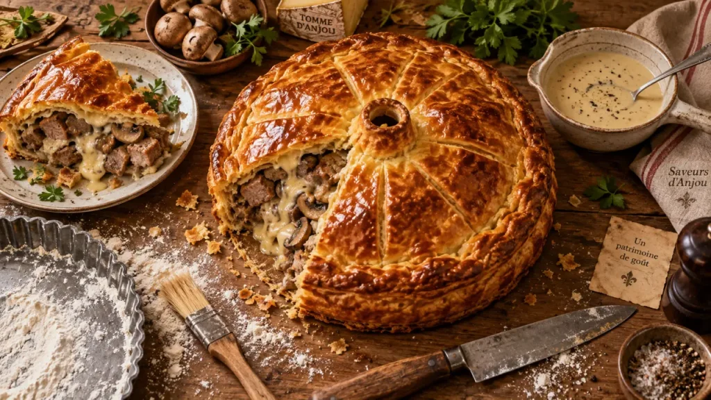 La recette de la gouline, tourte angevine à 180 °C et sauce à la tomme