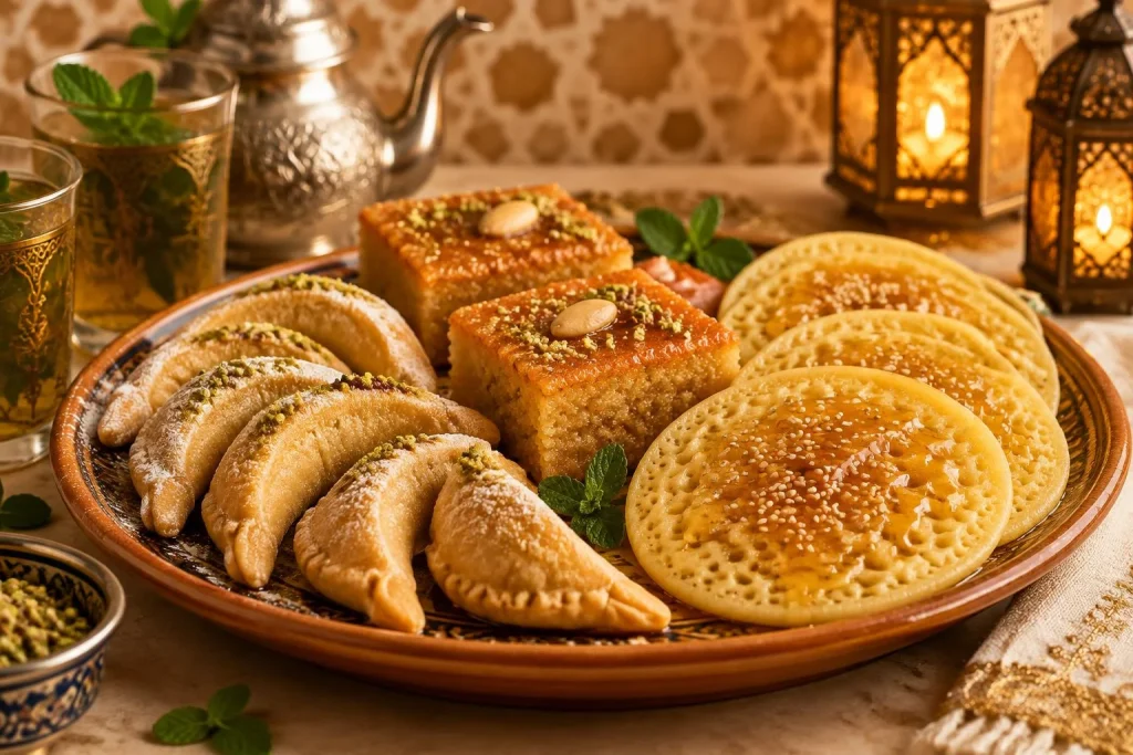 3 recettes faciles de pâtisseries orientales pour vos fêtes : cornes de gazelle, basboussa et baghrir