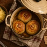 Farcidure de Corrèze : farcidure dorée, cuisson 30 minutes, boules