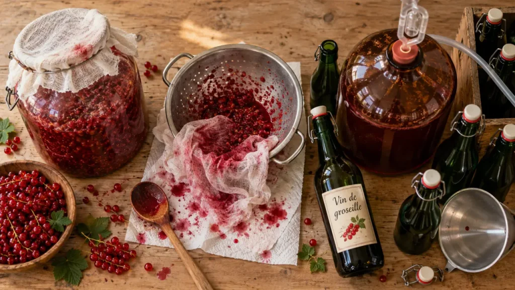 Recette de vin de groseille : macération de 3 mois ou fermentation sous barboteur ?